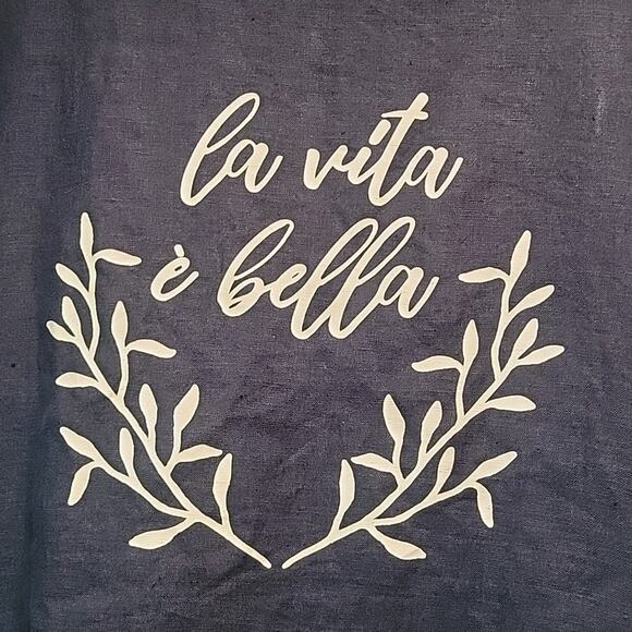 The Shanty Corporation. Navy Dress. Coverup. Size Medium Large. 100% Linen. - Picture 2 of 5